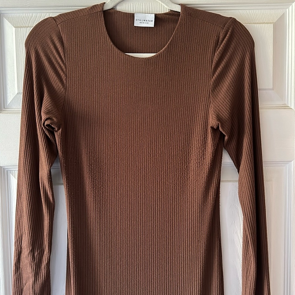 Stillwater L/S Chocolate Rib Cotton Maxi M